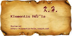 Klementis Héla névjegykártya